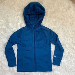 All In Motion Kids Blue Sherpa Hoodie Long Sleeve Jacket, Size S (6/7)